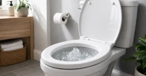 bubbling toilet stop