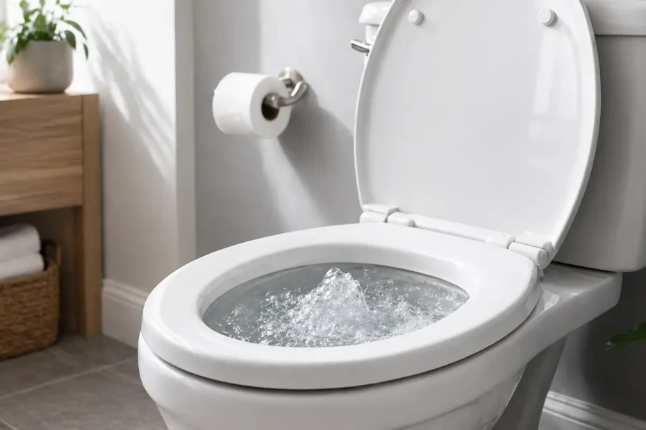 bubbling toilet stop