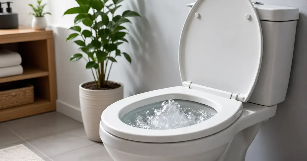 bubbling toilet stop